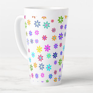 Flower Power Shower - coloured pattern 1 Latte Mug