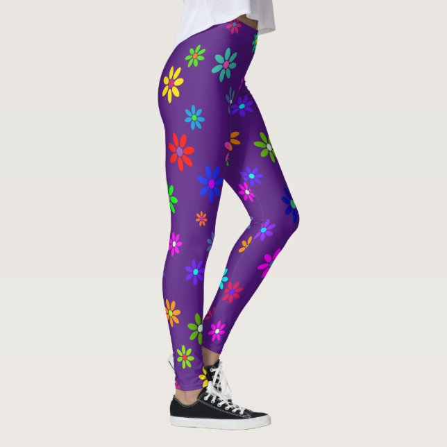 Flower Power Shower - coloured pattern 1 Leggings (Right)
