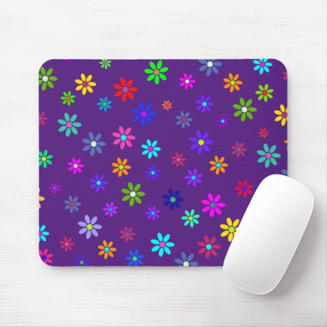 Flower Power Shower - coloured pattern 1 Mouse Mat (With Mouse)