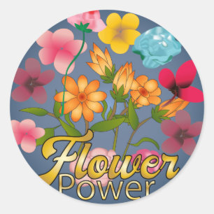 Flower Power Sign Sticker