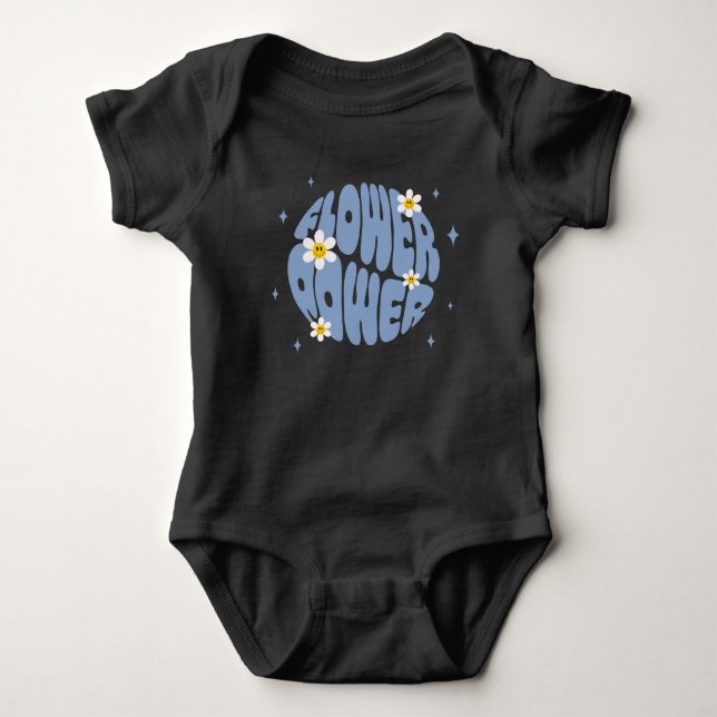 Flower Power Slogan Baby Bodysuit (Front)