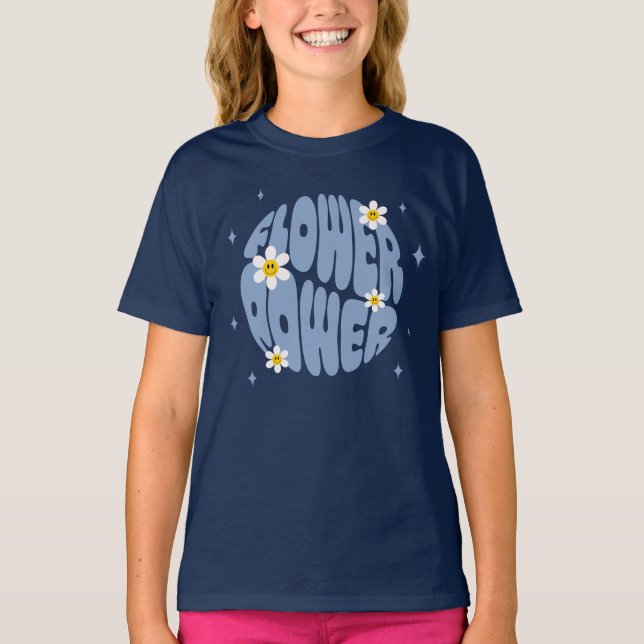 Flower Power Slogan T-Shirt (Front)