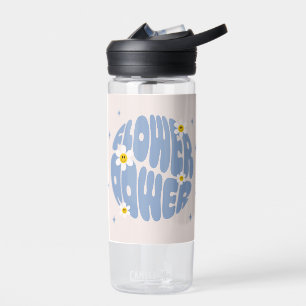 Flower Power Slogan Water Bottle