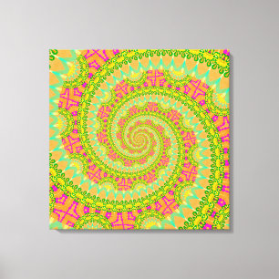 Flower Power Spiral SUNNY Canvas Print