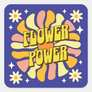 Flower Power Square Sticker