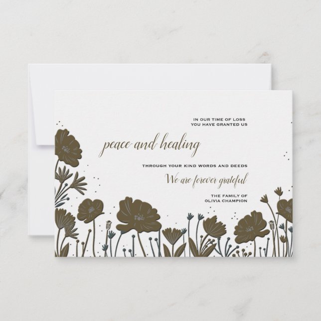 Flower Power Sympathy Thank You Card (Front)