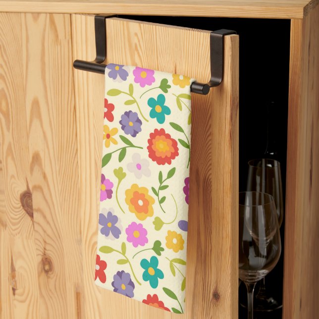 Flower power tea towel (Thirds Fold)