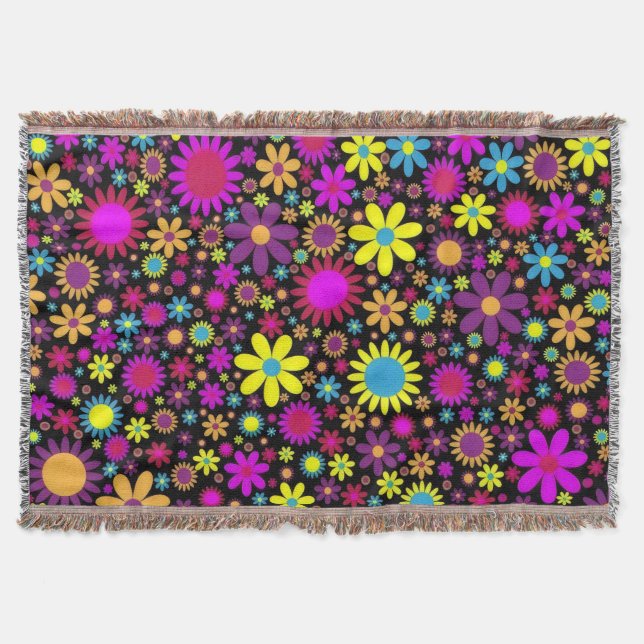 Flower Power Throw Blanket (Front)