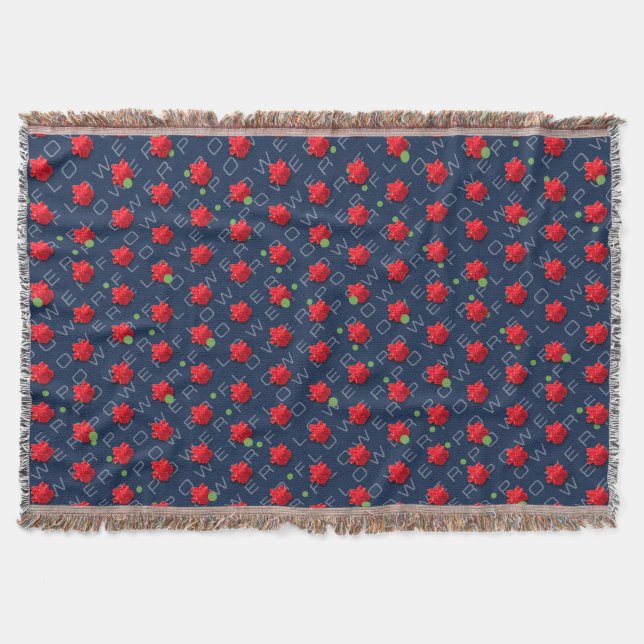 Flower Power Throw Blanket (Front)