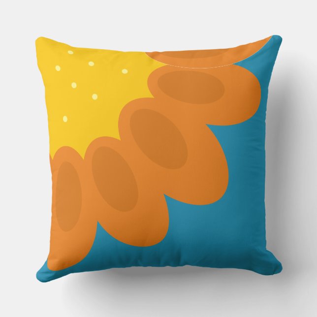 Flower Power Throw Pillow (Back)