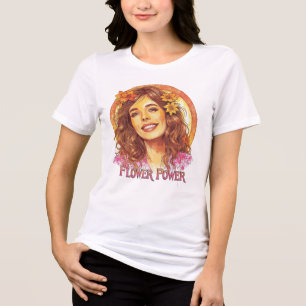 Flower Power – Vintage 70s Hippie T-Shirt Tri-Blend Shirt