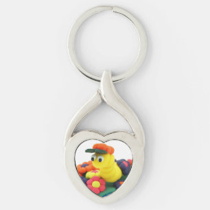 Flower Power Werm  Key Ring