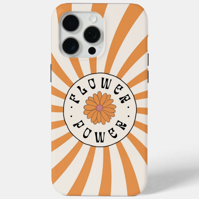 Flower Power with Psychedelic Orange Rays Case-Mate iPhone Case (Back)