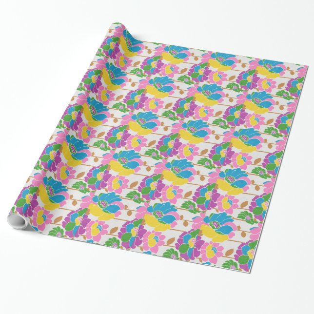 Flower Power Wrapping Paper (Unrolled)