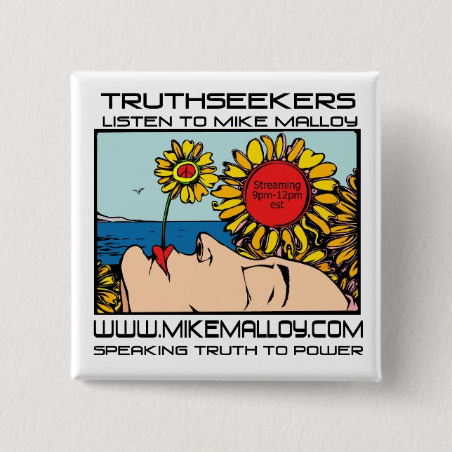 FLOWER POWR TRUTHSEEKER 15 CM SQUARE BADGE (Front)