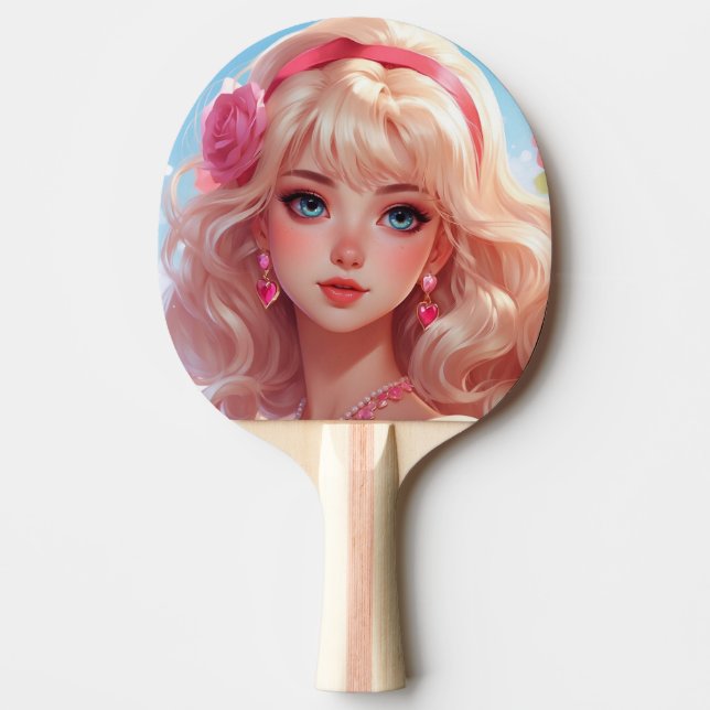 Flower princess  ping pong paddle (Front)