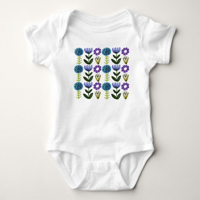 Flower Print Baby Bodysuit (Front)