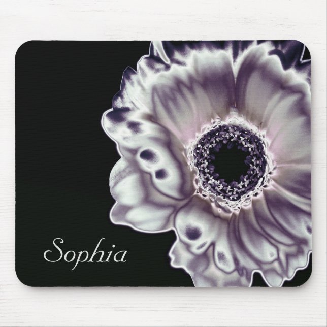 Flower Print Customisable Name Mousepad (Front)