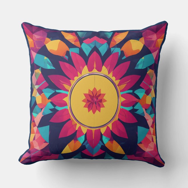 Flower print Throw Pillow (Front)