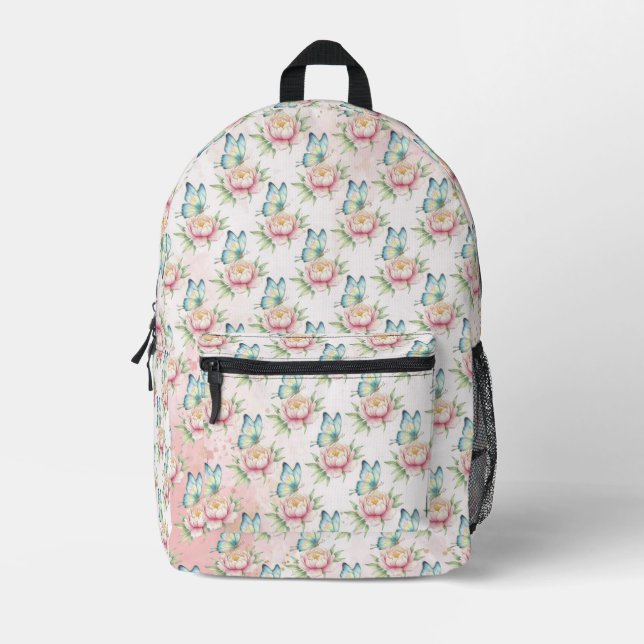 Flower Printed Backpack (Front)