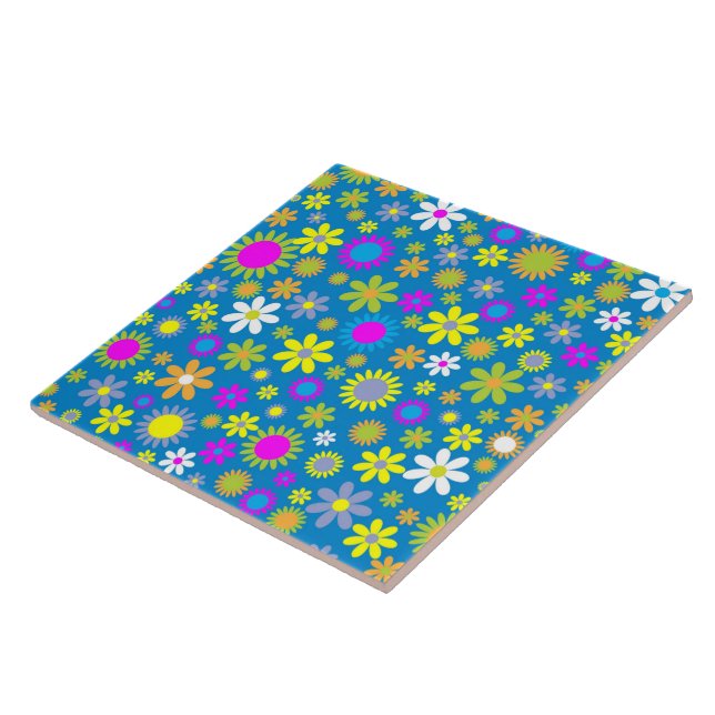 Flower Profusion Blue Tile (Side)