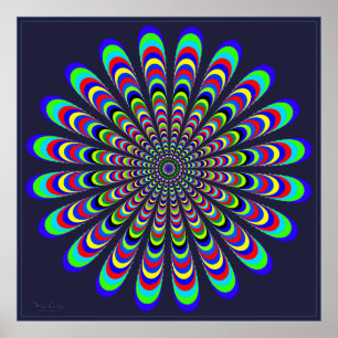 Flower Propeller Optical Illusion Poster