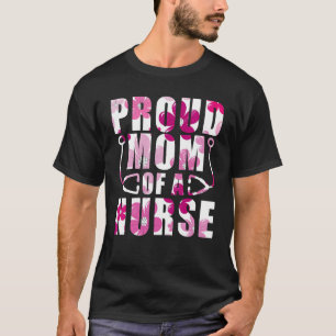 Flower Proud Mum Nurse Healthcare Worker Cns Clini T-Shirt