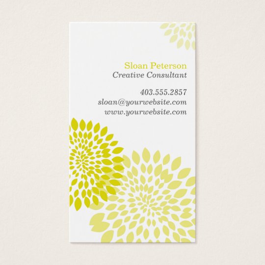 Flower Puff Green Business Card