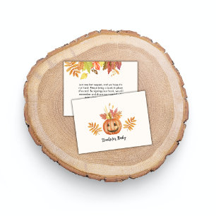 Flower Pumpkin Halloween Fall Books for Baby Enclosure Card