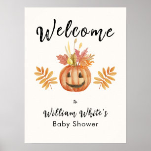 Flower Pumpkin Halloween Fall Welcome Sign