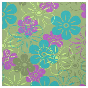 Flower Rain Hawaiian Retro Floral Fabric