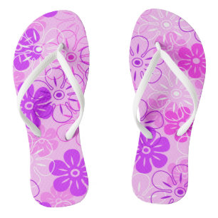 Flower Rain Hawaiian Retro Floral Flip Flops