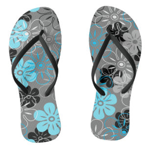 Flower Rain Hawaiian Retro Floral Flip Flops