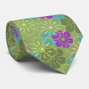 Flower Rain Hawaiian Two-sided Printed Tie