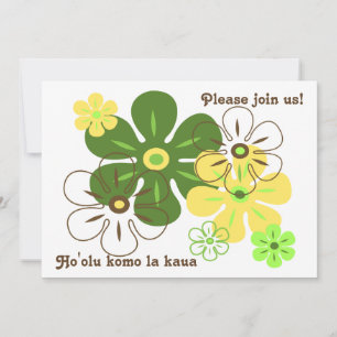 Flower Rain Tropical Luau Invitations
