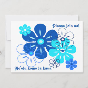Flower Rain Tropical Luau Invitations