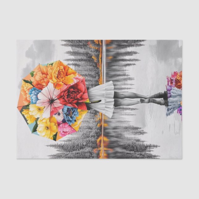 Flower Raindrops1 Tissue Paper (Front)