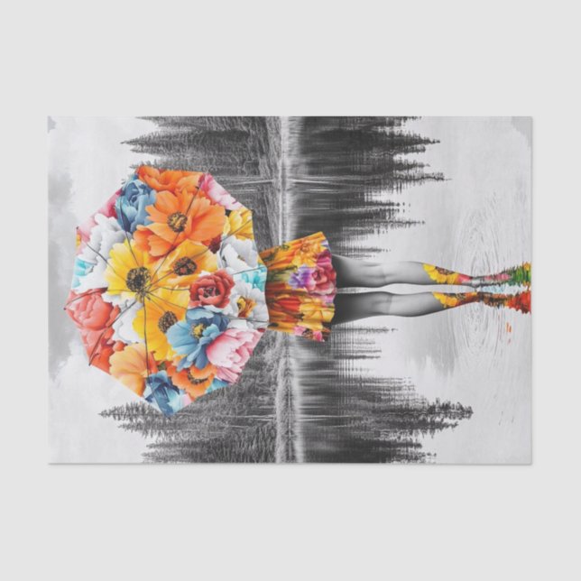 Flower Raindrops3 Tissue Paper (Front)