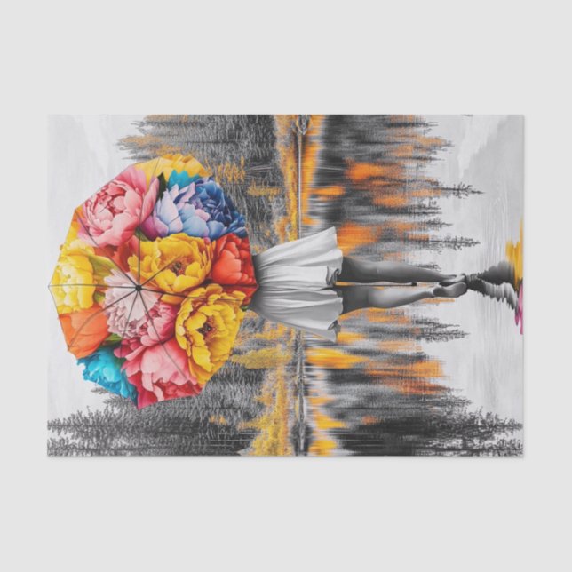 Flower Raindrops9 Tissue Paper (Front)