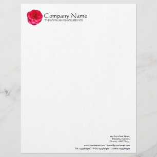 Flower - Red Camelia Customized Letterhead