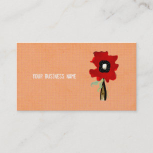 Flower red orange business card