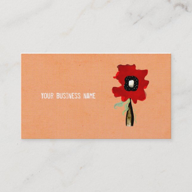 Flower red orange business card (Front)