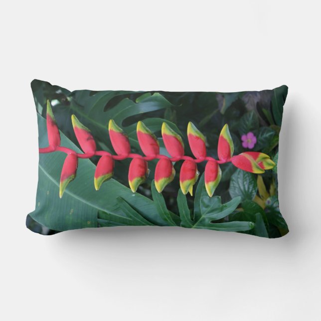 flower red yellow lumbar cushion (Front)