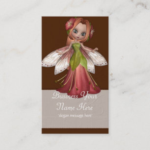Flower Redhead Fairy Whimiscal Fantasy Business Card