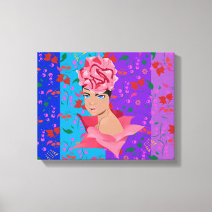 Flower Renewal Bright Floral Girl Canvas Print