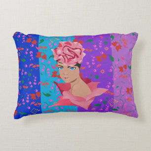 Flower Renewal Bright Floral Girl Decorative Cushion