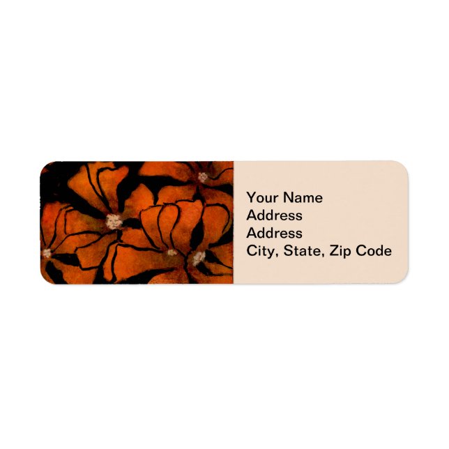 Flower Return Address Label  Freaky Floral Series. (Front)