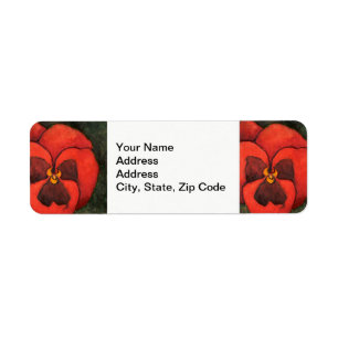 Flower Return Address Label, pansy #3