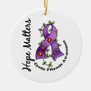 Flower Ribbon 4 Hope Matters Cystic Fibrosis Ceramic Tree Decoration