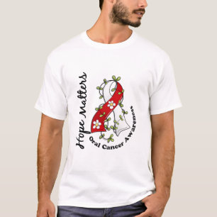 Flower Ribbon 4 Hope Matters Oral Cancer T-Shirt